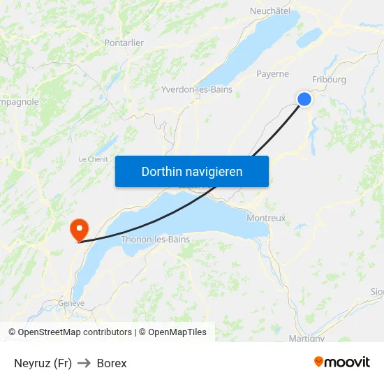 Neyruz (Fr) to Borex map