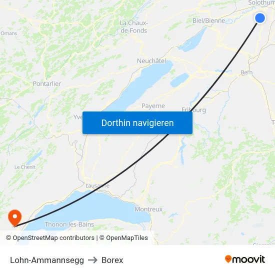 Lohn-Ammannsegg to Borex map