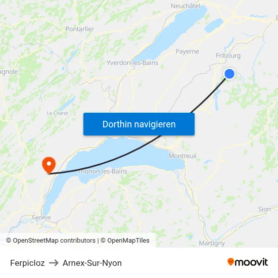 Ferpicloz to Arnex-Sur-Nyon map