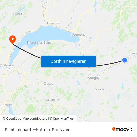 Saint-Léonard to Arnex-Sur-Nyon map