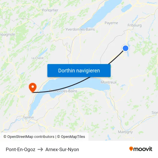 Pont-En-Ogoz to Arnex-Sur-Nyon map