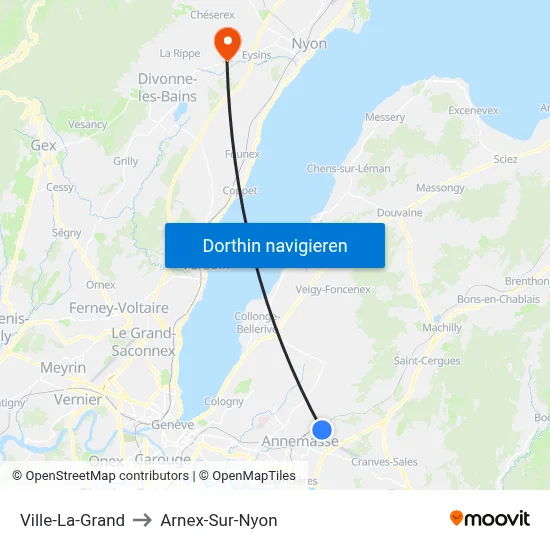 Ville-La-Grand to Arnex-Sur-Nyon map