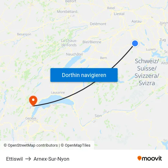 Ettiswil to Arnex-Sur-Nyon map