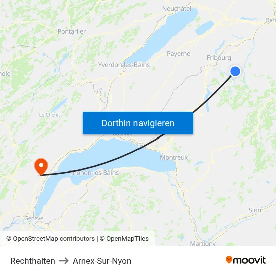 Rechthalten to Arnex-Sur-Nyon map