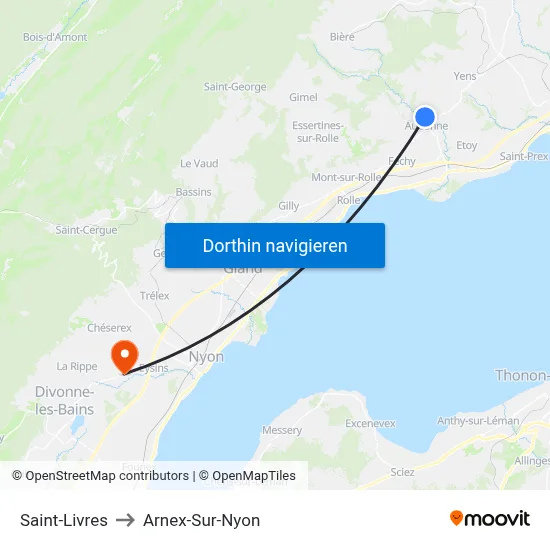 Saint-Livres to Arnex-Sur-Nyon map