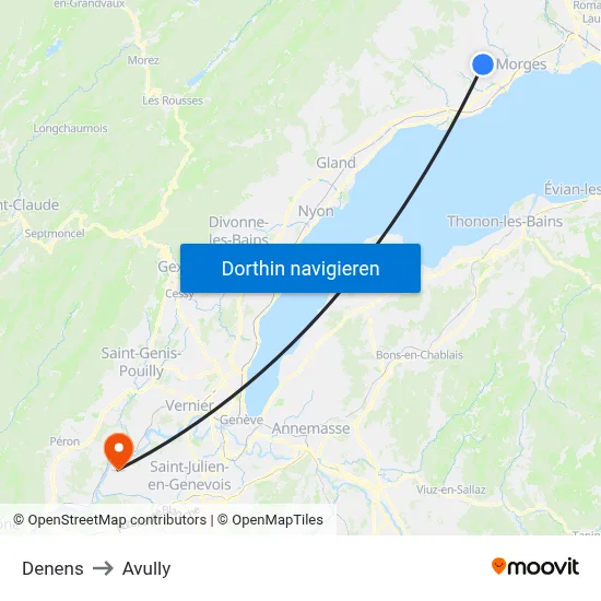 Denens to Avully map