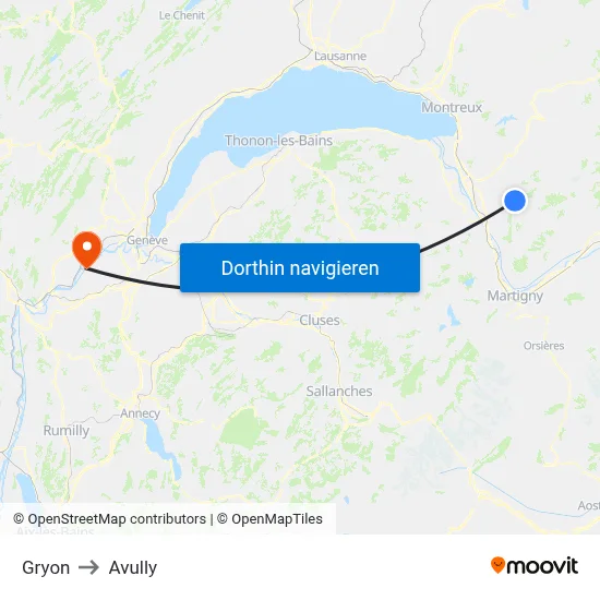 Gryon to Avully map