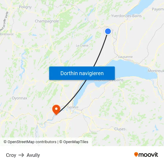 Croy to Avully map