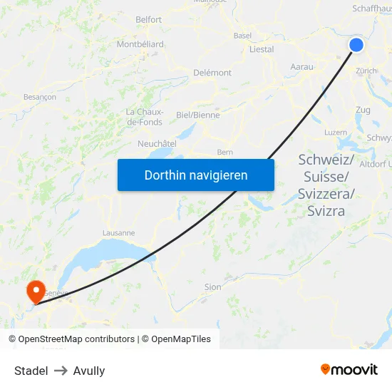 Stadel to Avully map