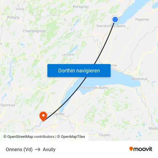 Onnens (Vd) to Avully map