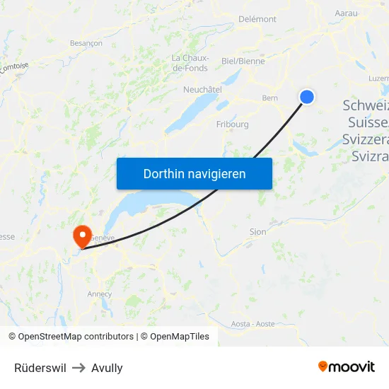 Rüderswil to Avully map