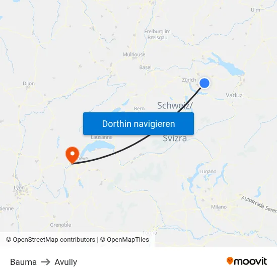 Bauma to Avully map