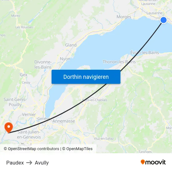 Paudex to Avully map