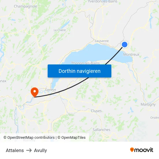 Attalens to Avully map
