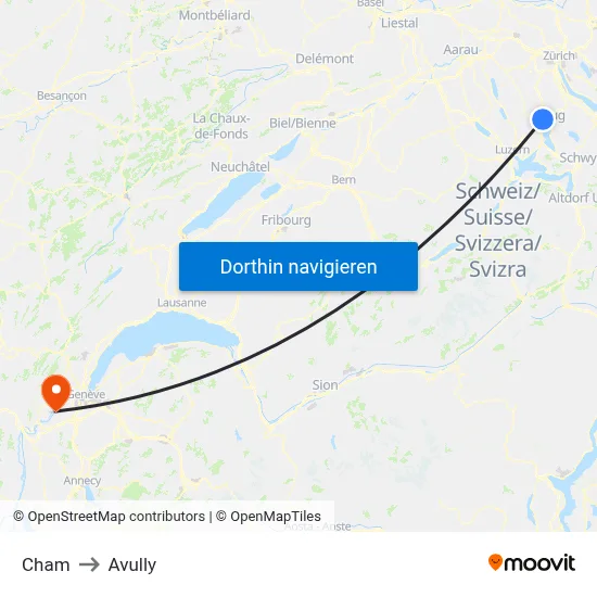 Cham to Avully map