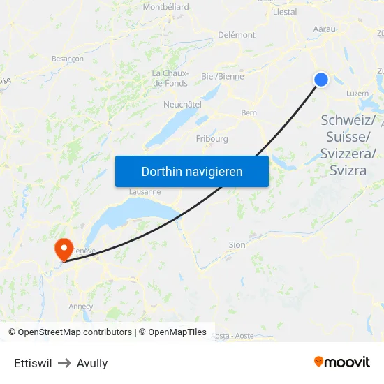Ettiswil to Avully map
