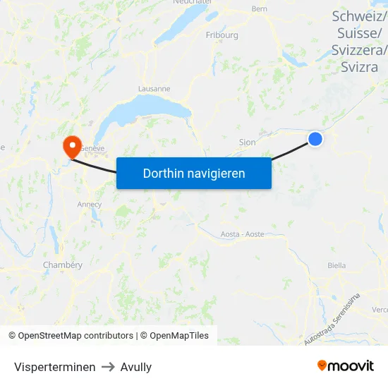 Visperterminen to Avully map