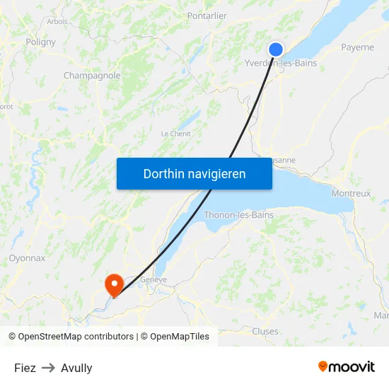 Fiez to Avully map
