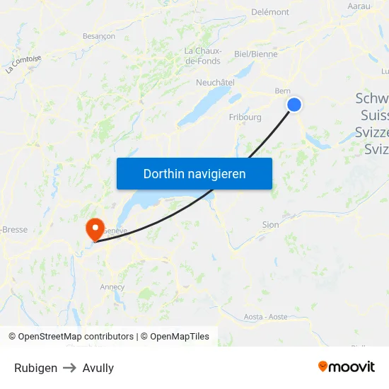 Rubigen to Avully map