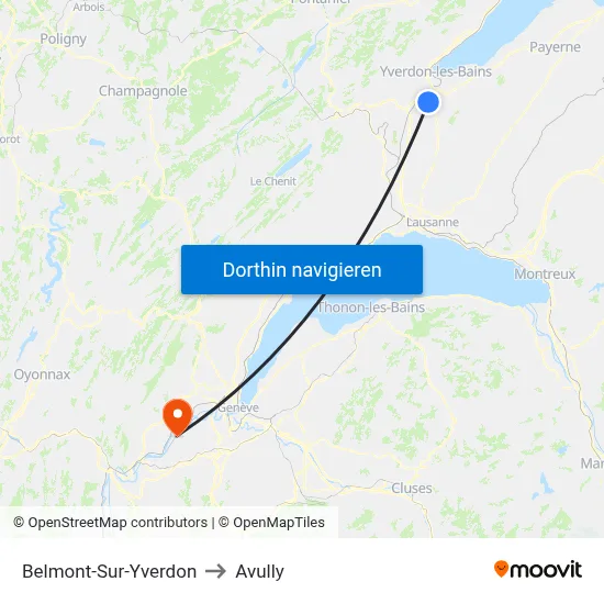 Belmont-Sur-Yverdon to Avully map