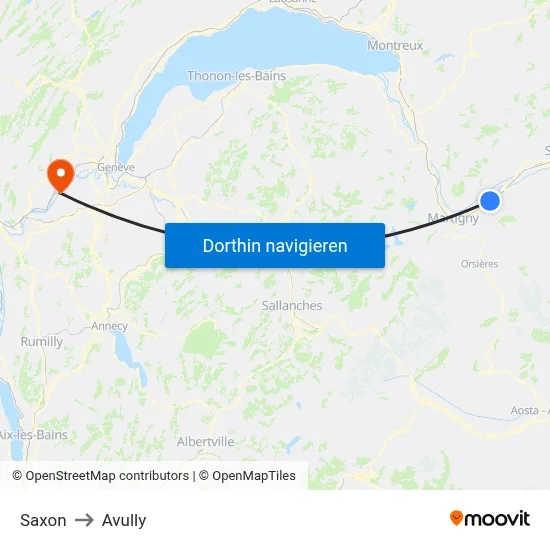 Saxon to Avully map