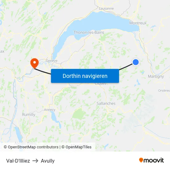 Val-D'Illiez to Avully map