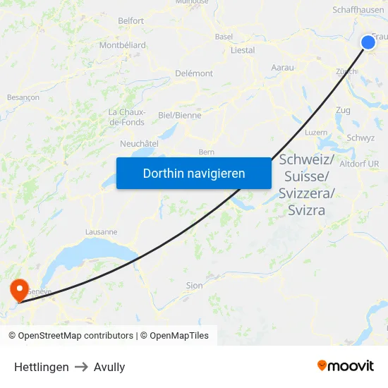 Hettlingen to Avully map