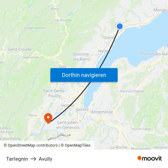 Tartegnin to Avully map