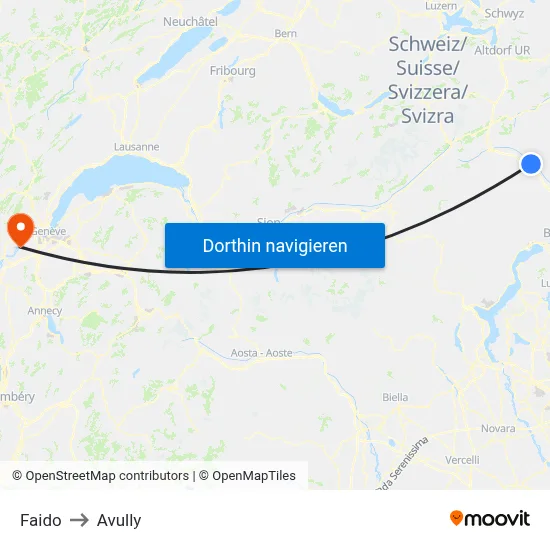 Faido to Avully map