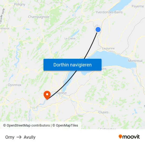 Orny to Avully map