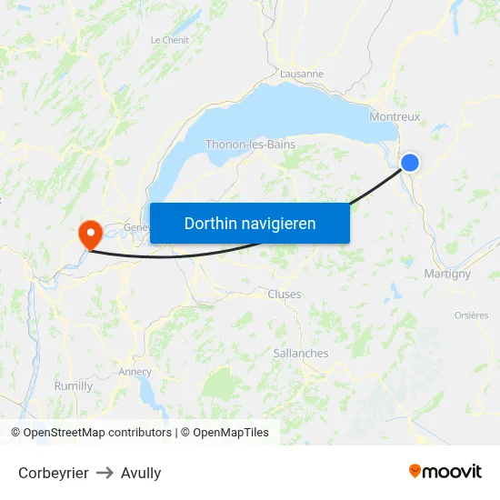 Corbeyrier to Avully map