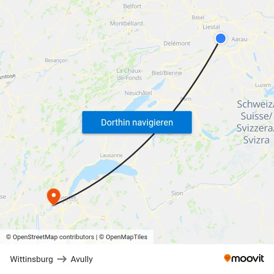 Wittinsburg to Avully map