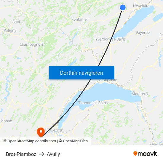 Brot-Plamboz to Avully map