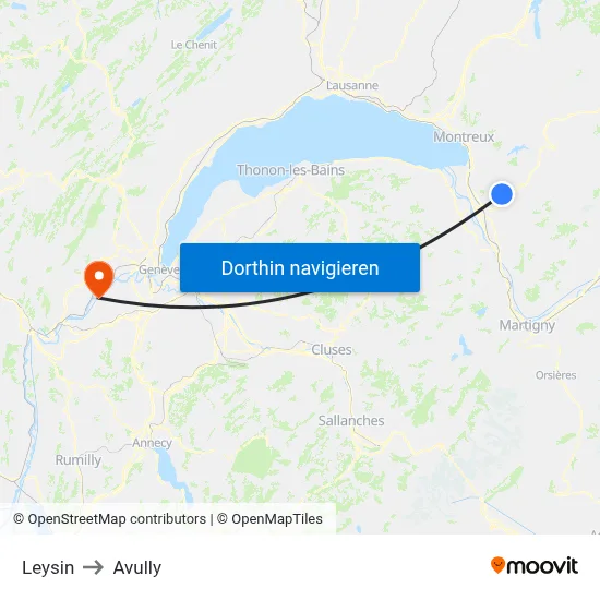 Leysin to Avully map