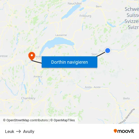 Leuk to Avully map