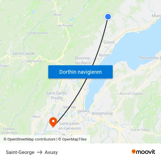 Saint-George to Avusy map