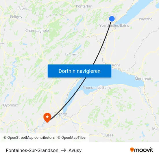 Fontaines-Sur-Grandson to Avusy map