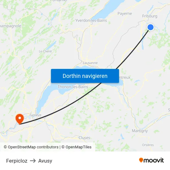 Ferpicloz to Avusy map