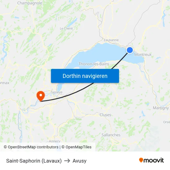 Saint-Saphorin (Lavaux) to Avusy map