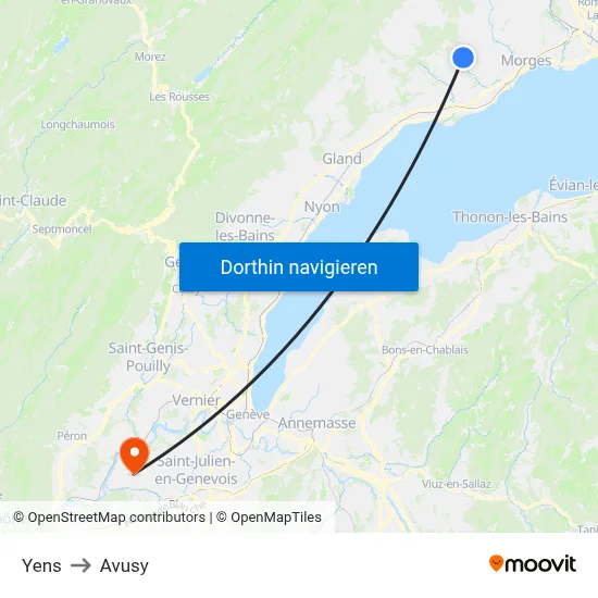 Yens to Avusy map