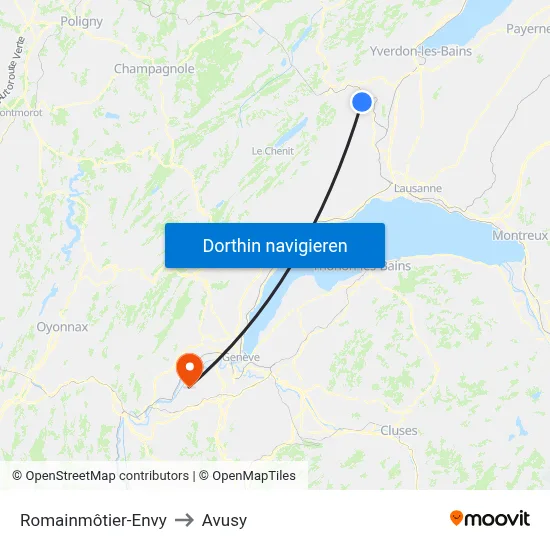 Romainmôtier-Envy to Avusy map