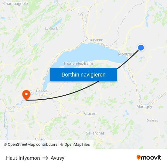 Haut-Intyamon to Avusy map