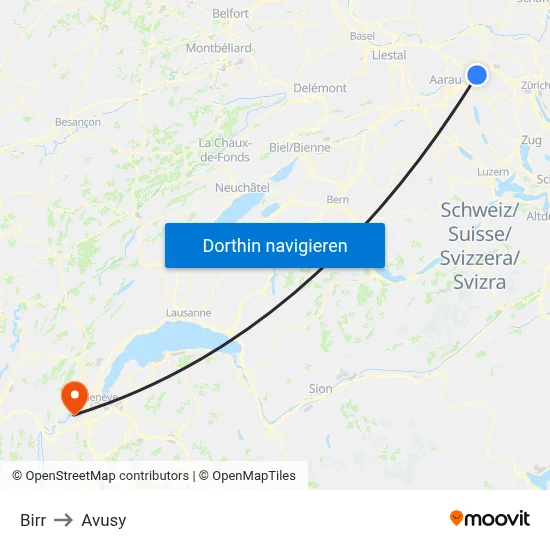 Birr to Avusy map