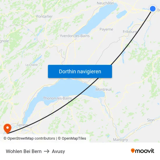 Wohlen Bei Bern to Avusy map