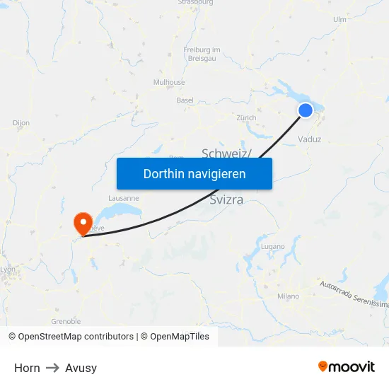 Horn to Avusy map