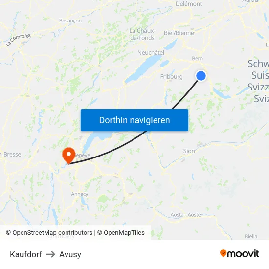 Kaufdorf to Avusy map