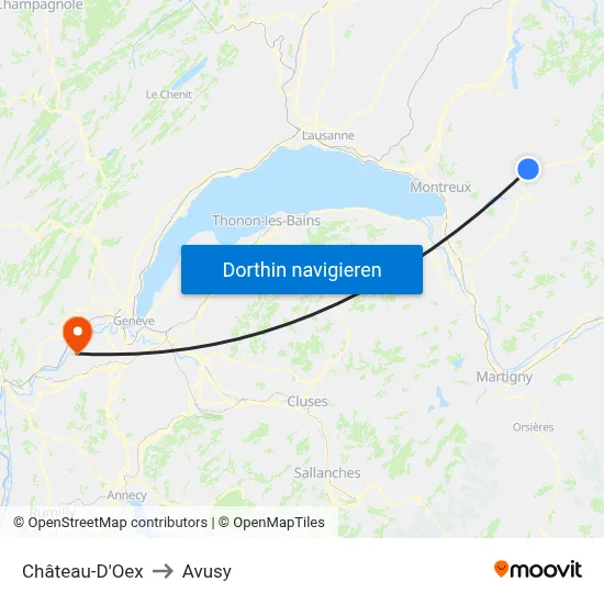 Château-D'Oex to Avusy map