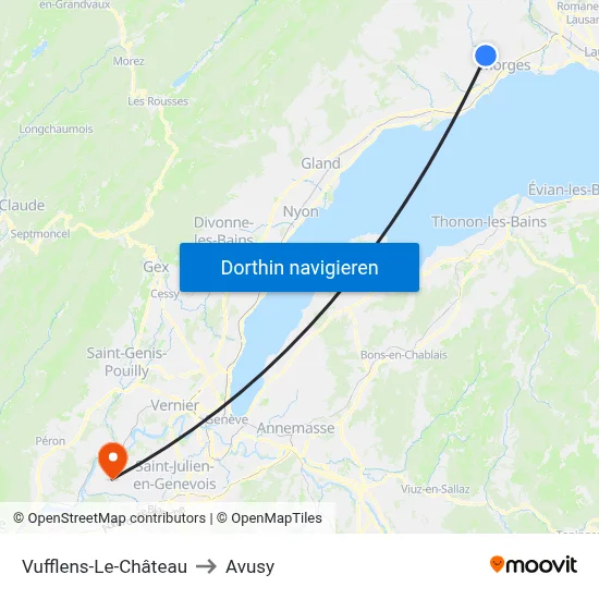 Vufflens-Le-Château to Avusy map