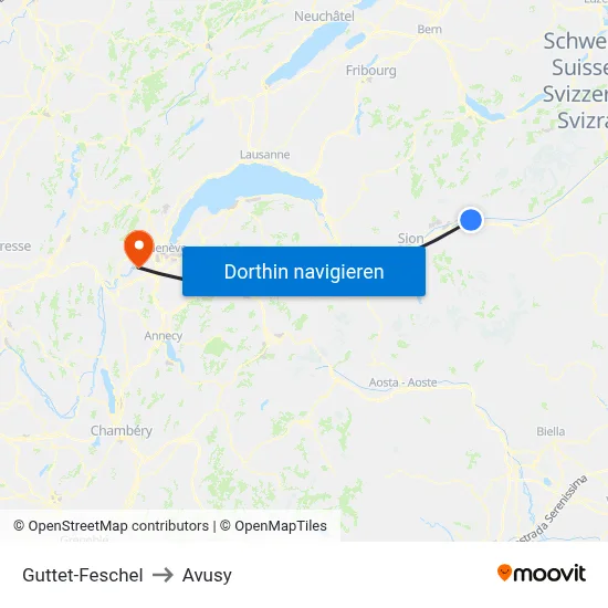 Guttet-Feschel to Avusy map