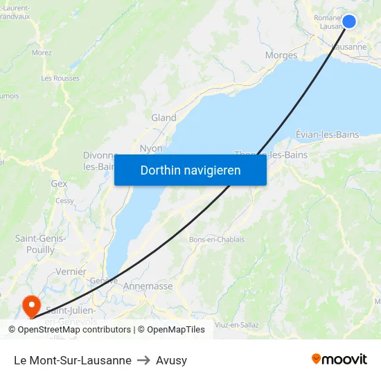 Le Mont-Sur-Lausanne to Avusy map